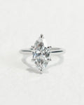 925 Sterling Silver Marquise Cut Solitaire Diamond Ring with Original Moissanite Diamond Fine Jewelry Gift for Women