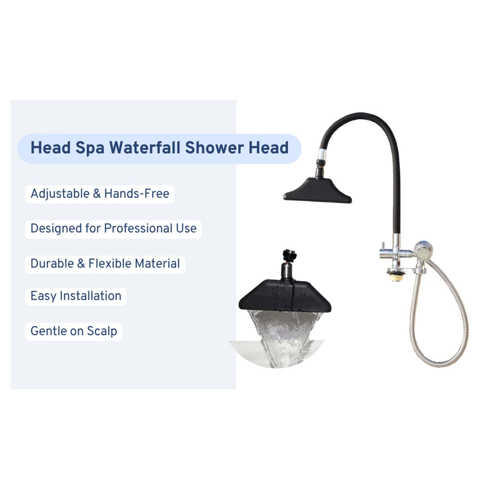 Shampoo Sink Shower Head Hair Spa Waterfall Shower Water Circulation Head Equipment for Shampoo Sink for Women Beauty Salon