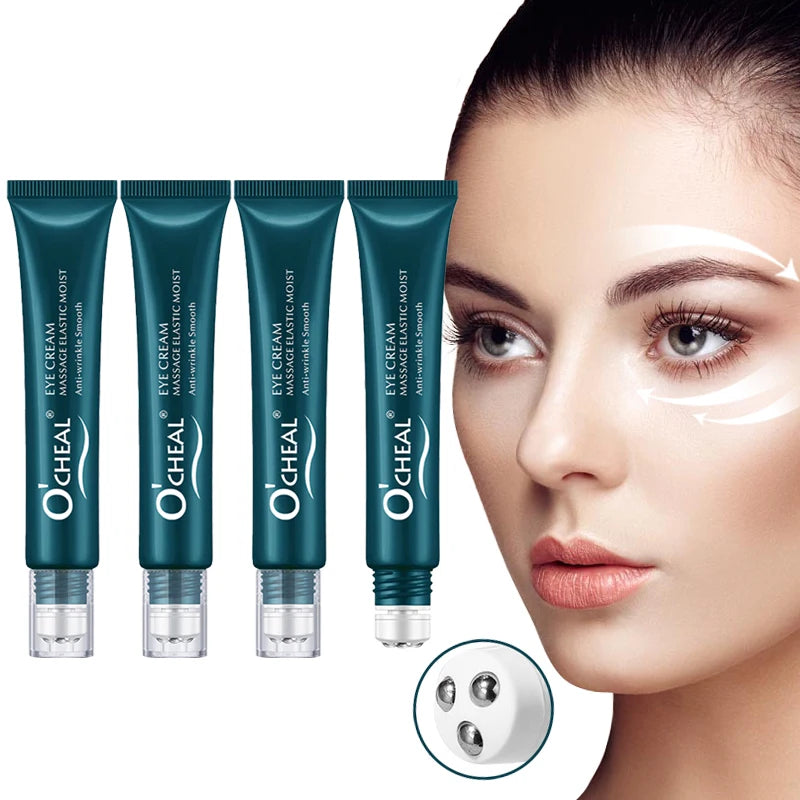 Ocheal 4pcs Roller Ball Massage Eye Cream Lightening Dark Circles Firming Skin Instant Eye Serum Stick Unisex Eyes Care As Gift