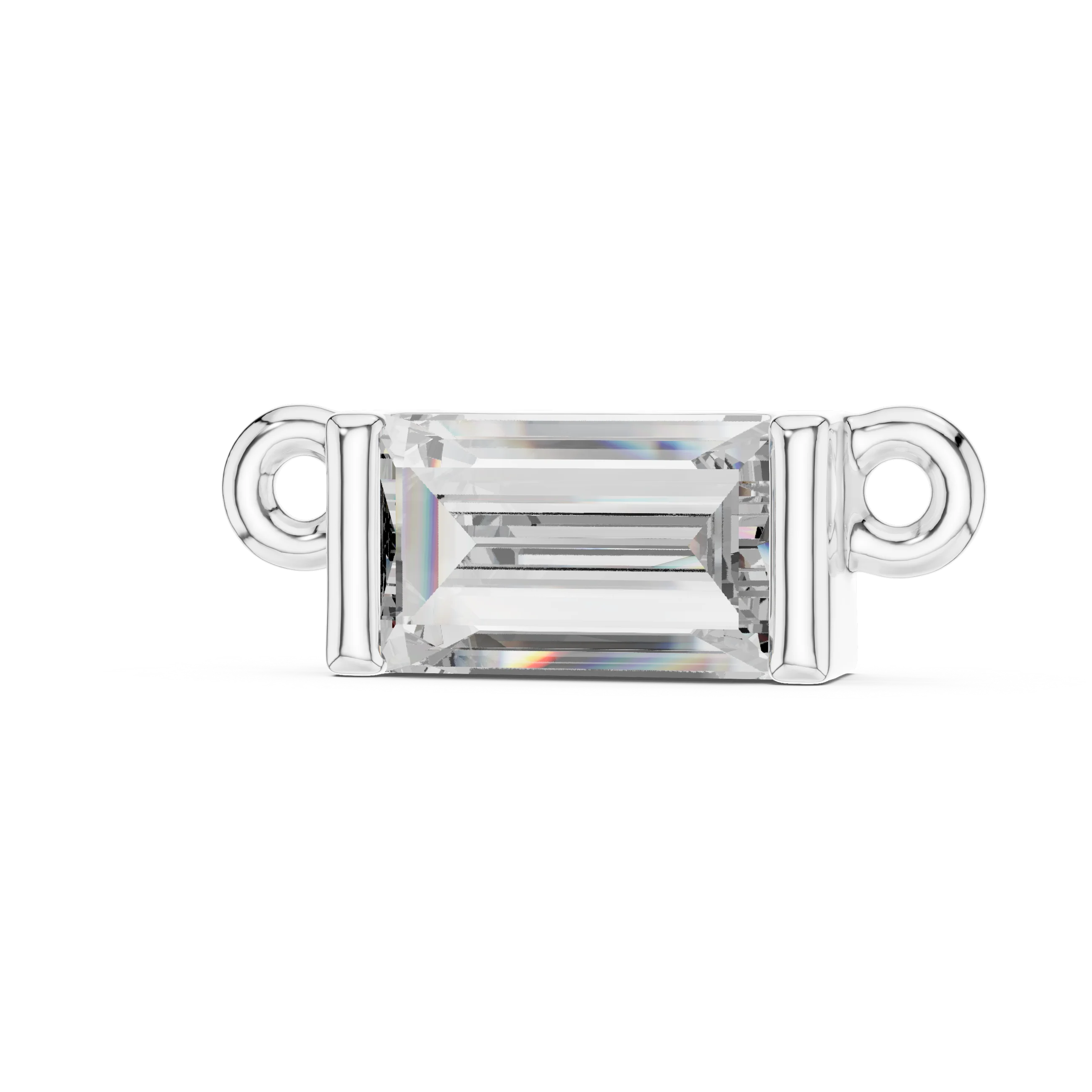 Harmonic Jewels 10K Solid Gold Tapered Baguette Cut 0.30ct Lab Grown Diamond Gold Plated Cute Pendant Custom Jewelry for Women