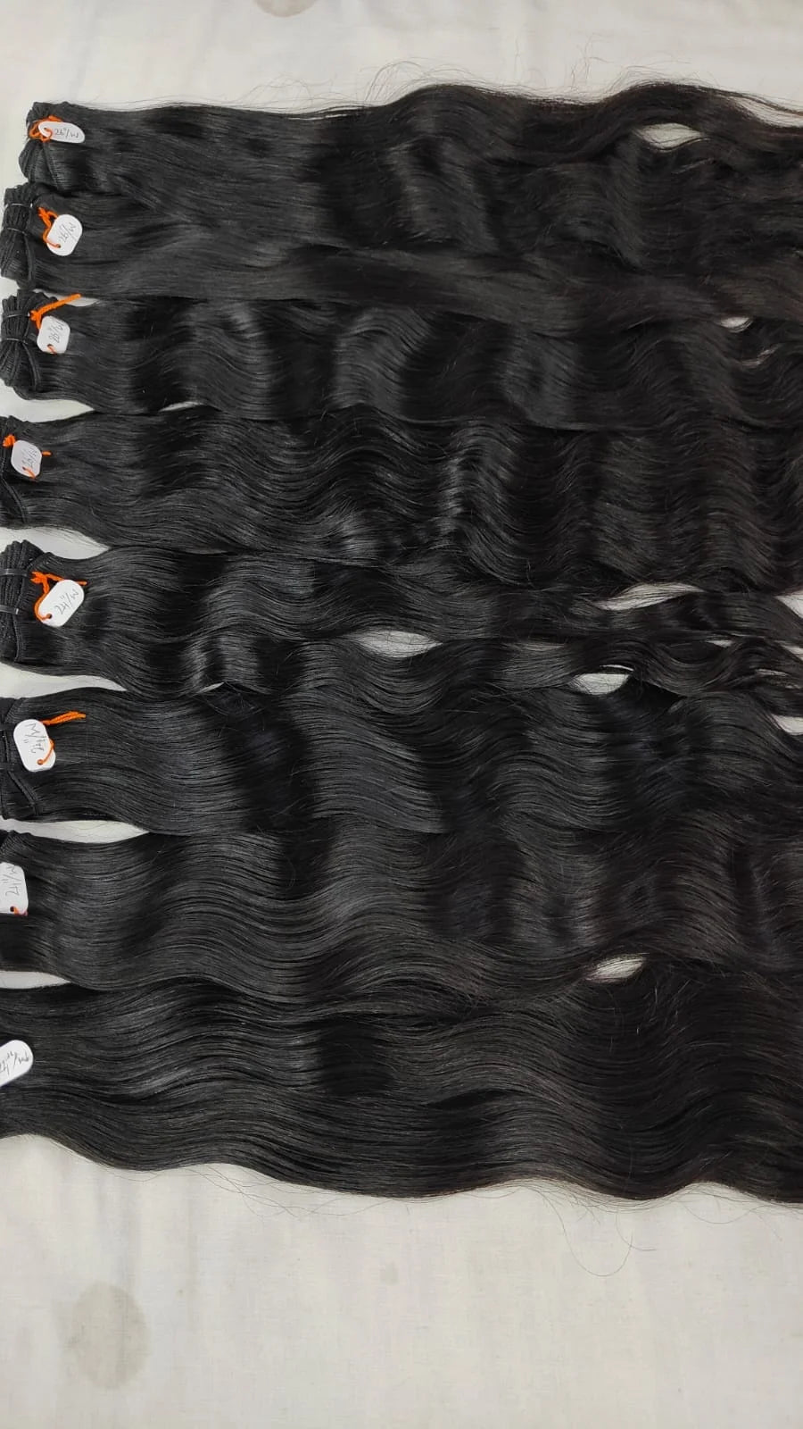 10A Bone Straight 3 Bundles Indian Remy Virgin Hair Extensions 100% Raw Unprocessed Machine Double Weft Natural Black 26-30 Inch