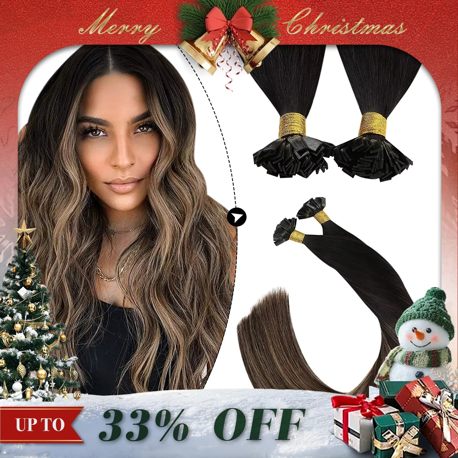 Ugeat Flat Tip Hair Extensions 14-24" Natural Straight Flat Tip Keratin Hair Extension 50/100g Remy Pre Bonded Hair Extensions