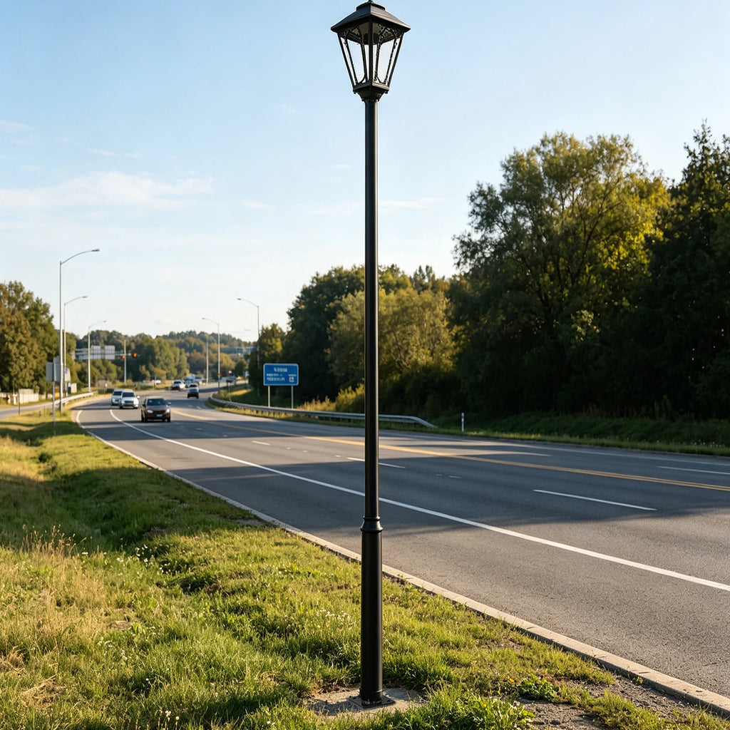 Street Light Pole, Street Lamp Post with Small Wood and Base, Weatherproof, External Lighting, Split Street Lamp Post Suitable for Outdoor Street