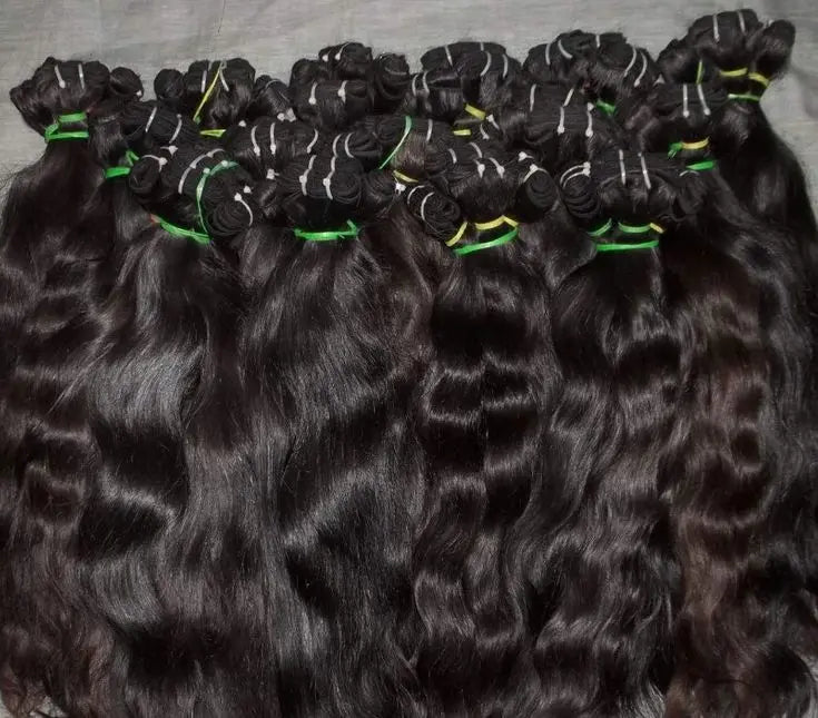 South Indian Raw Temple Collection Virgin Human Hair Extensions Natural Machine Weft Indian Virgin Hair