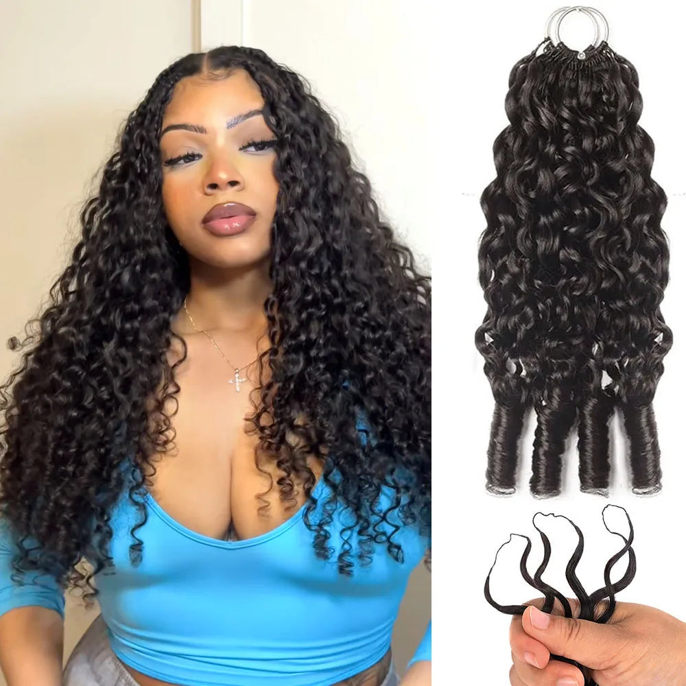 Burmese Curly Miracle Knots Crochet Human Hair 100% Raw Human Hair Extension Deep Wave Feathered Human Crochet Hair For Braiding