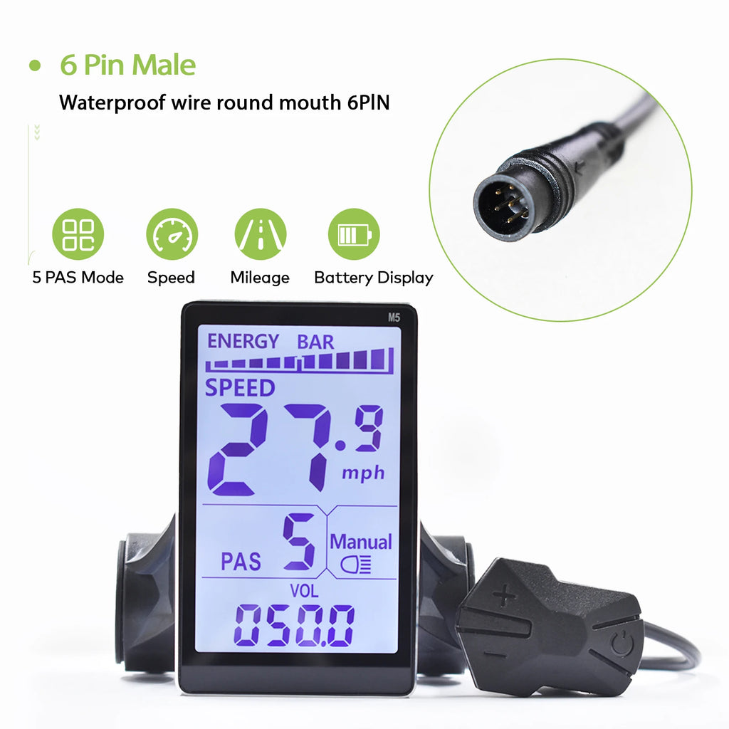 M5 Display 24V-60V Electric LCD Display LCD Display for Electric Bike Scooter Waterproof LCD Panel Screen Ebike Computer