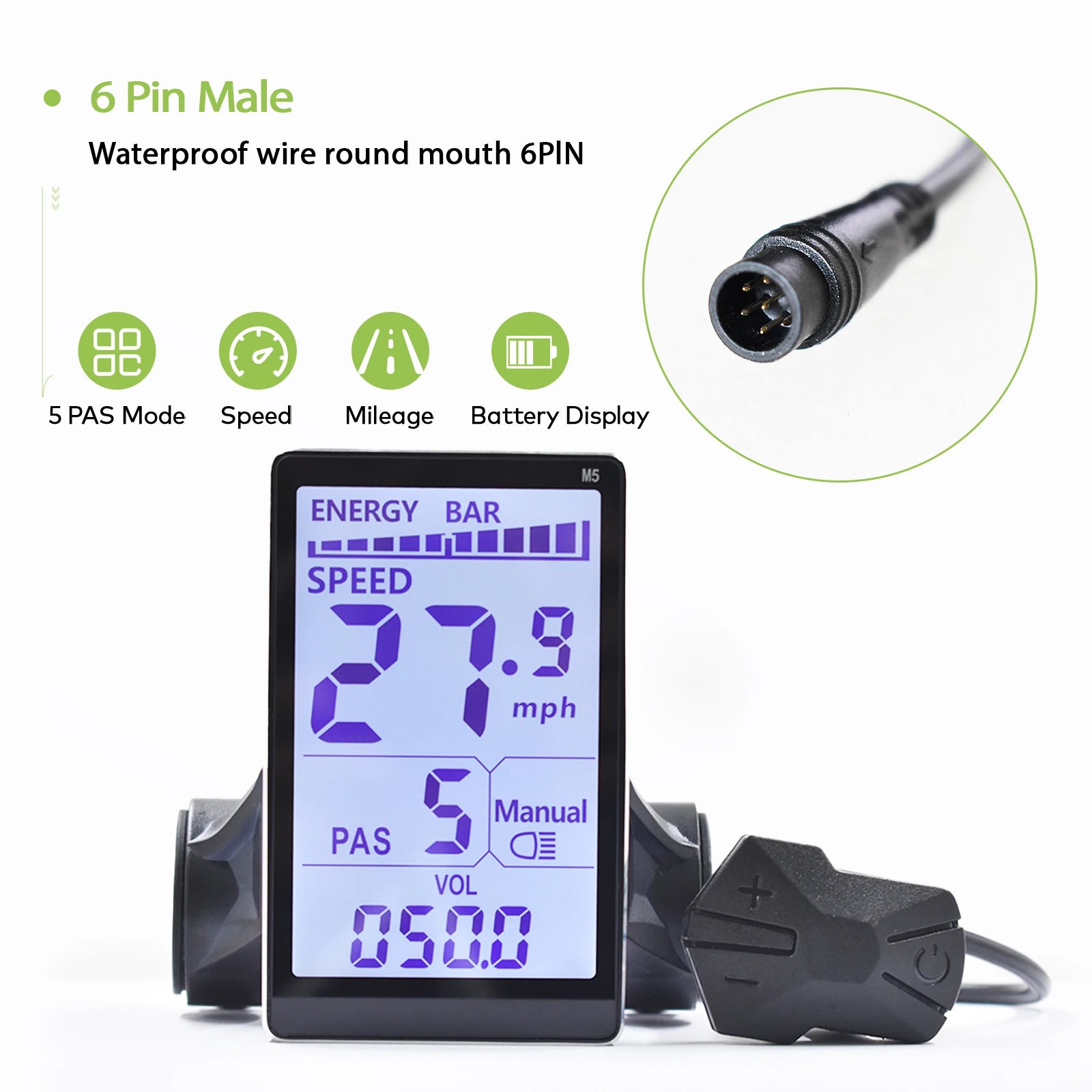 M5 Display 24V-60V Electric LCD Display LCD Display for Electric Bike Scooter Waterproof LCD Panel Screen Ebike Computer