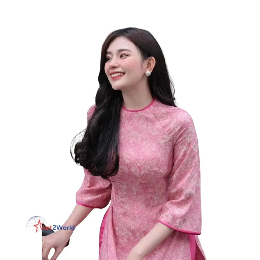 Wholesale Customizable Vintage Vietnamese Traditional Red Modal Asymmetrical Leopard Ao Dai Women OEM ODM Service Manufactured