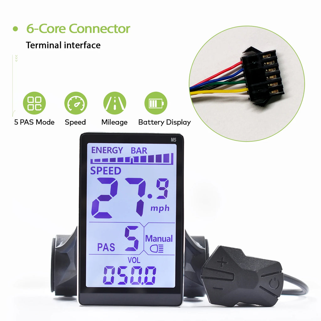 M5 Display 24V-60V Electric LCD Display LCD Display for Electric Bike Scooter Waterproof LCD Panel Screen Ebike Computer
