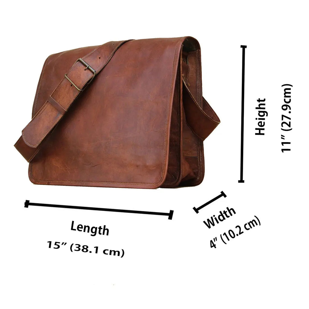 Mens Genuine Brown Leather Laptop Messenger Bag Handmade Office Briefcase Customizable Wholesale Product