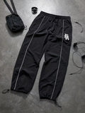Y2K Wide Leg Color Block Baggy Parachute Pants Hip Hop Track Trousers for Men Streetwear Casual Loose Fit Trousers