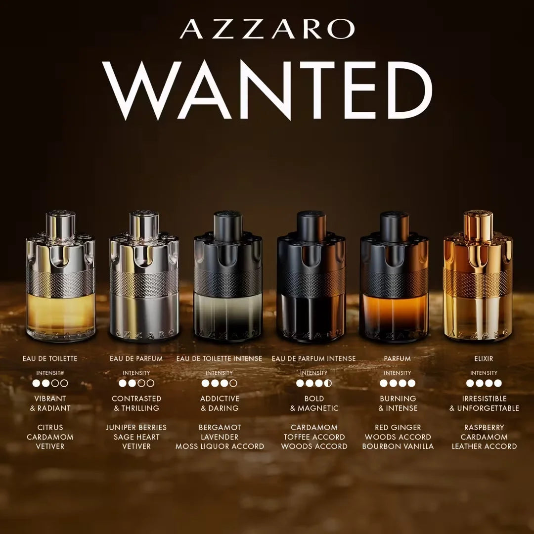 Azzaro the Most Wanted Eau De Parfum Intense; a Long Lasting Men's Cologne Featuring Vibrant Cardamom, Addictive Toffee Accord, and a Masculine Trail Of Amber Wood.