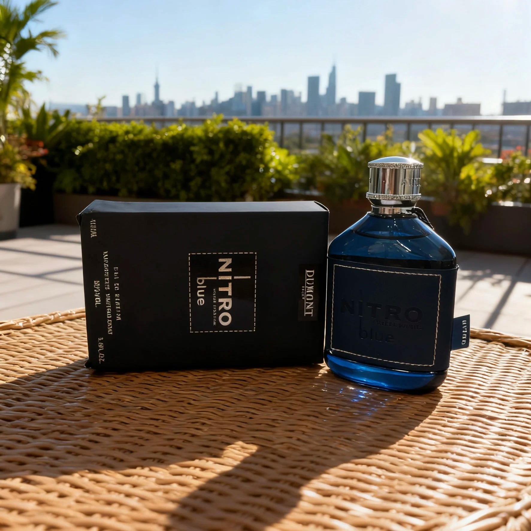Dumont Nitro Blue Eau De Parfum - Uplifting Floral & Woody Fragrance - 3.4 Fl Oz