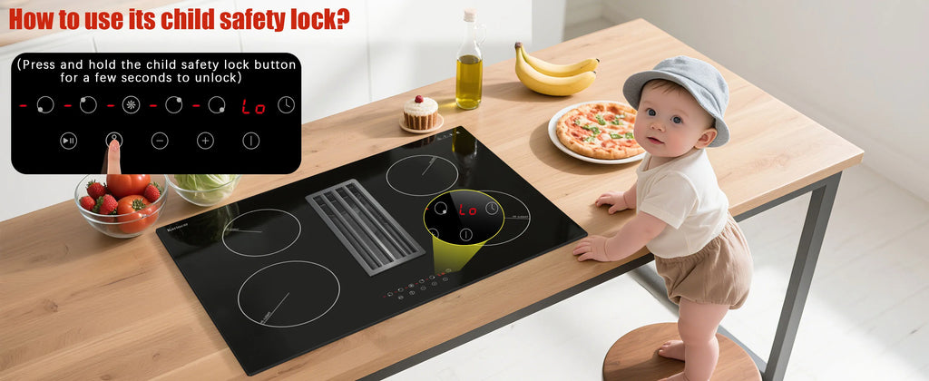 Karinear 2 Burners Electric Cooktop, 120v Plug in Ceramic Cooktop, 12 Inch Countertop & Built-in Electric Stove Top with Child Safety Lock, Timer, Over-Temperature Protection, Sensor Touch Control