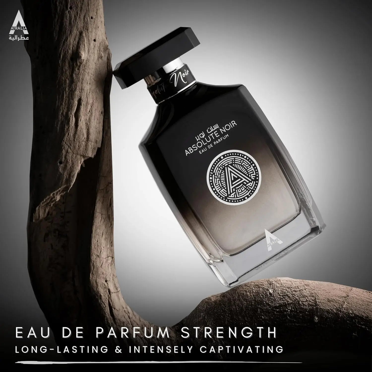 Atralia Absolute Noir Eau De Parfum Spray for Men – Intense Citrus Woody & Spicy Scent, Bergamot, Lemon, Grapefruit, Pink Pepper & Amber, Long-Lasting Fragrance, Perfect Gift, 100 ml / 3.4 Fl oz