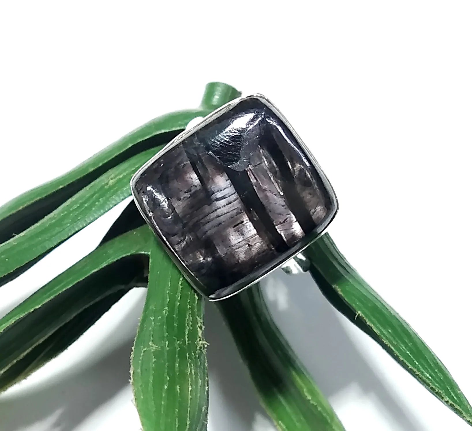 Natural Gray Hypersthene Gemstone 925 Sterling Silver Luxury Cushion Shape Statement Ring Party Wear Silver Jewelry for Women
