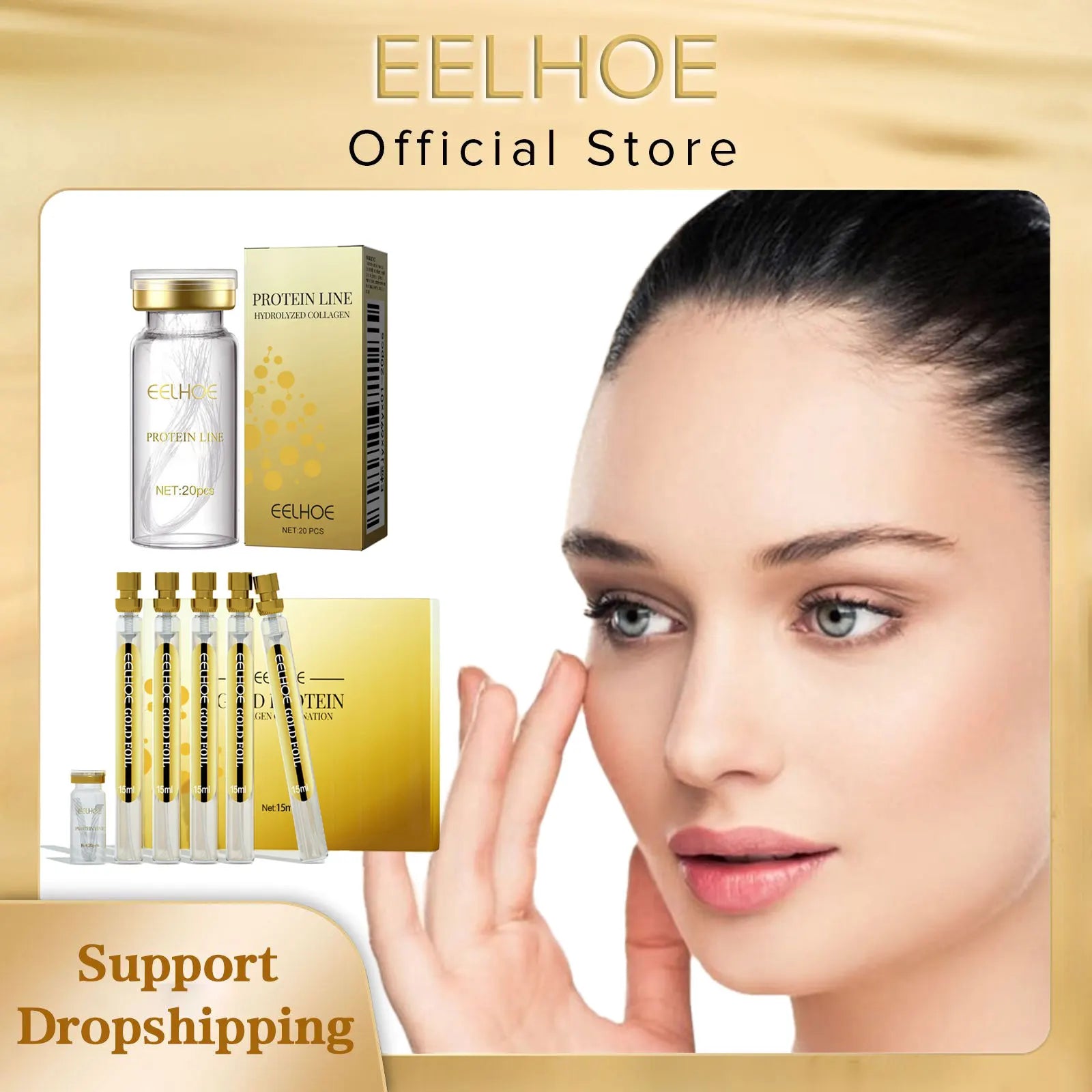 EELHOE Protein Threads Face Lift Skin Tightening Rejuvenate the Face Nourishing Deep Repair Skin Firming Protein Line Collagen
