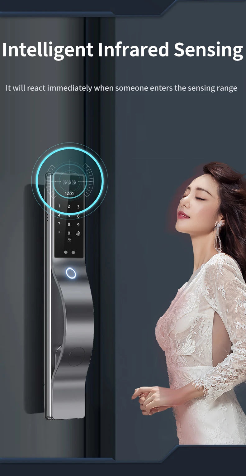 Wishome 3D Face Recognition Original Smart Door Lock with Keyless Fingerprint Password