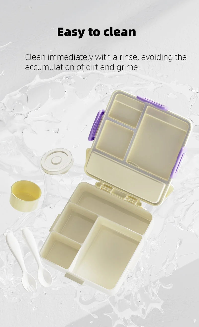 Portable Sealed Lunch Box Student Bento Box Microwave Available Heating School Office Staff Fruit Food Containers Forks Spoons