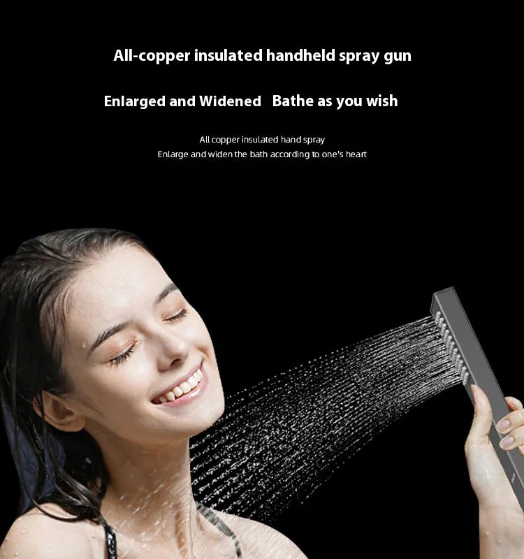 630×330mm Ceiling Thermostatic Shower System Concealed Brass Rainfall Waterfall 4 Function Digital Display Anti-Scald Bathroom S
