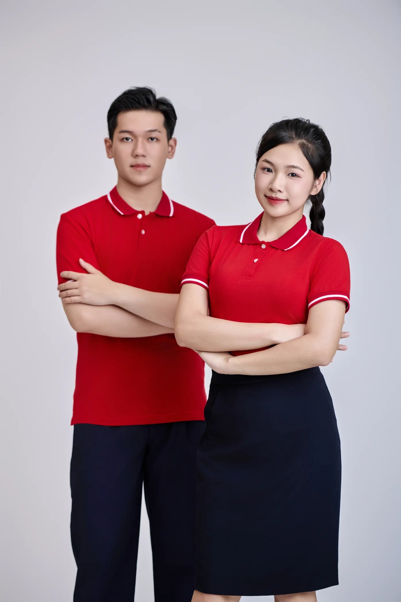 FMF Vietnam OEM Men's Short Sleeve Casual Shirt | Knitted TC 60% Cotton 40% Polyester | Front Solid/Contrast Collar Soft Durable