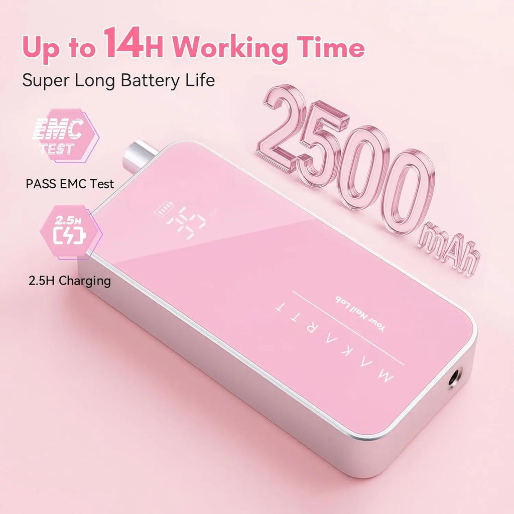 Professional Nail Drill, Nouvella 35000RPM Electric Nail Filer Machine with Coreless Motor Rechargeable Efile for Nails Gel