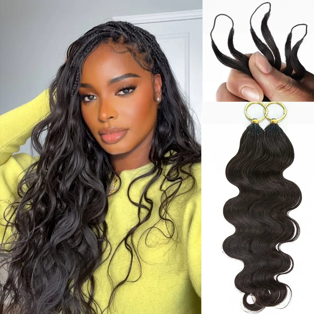 Miracle Knots Crochet Human Hair For Braiding Boho Braids 100% Raw human hair Extensions Body Wave Feathered Human Crochet Hair