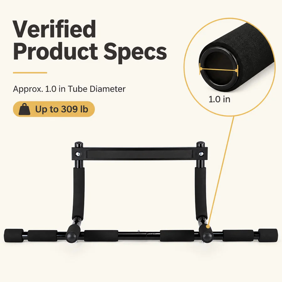 Heavy Duty Pull Up Bar for Door Frame, Adjustable Chin Up Bar with Comfortable Foam Grip, Home Gym Upper Body Training Equipment