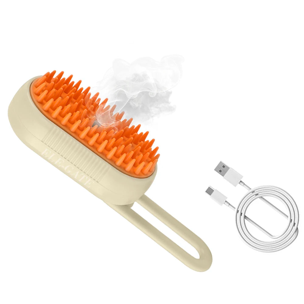 ELE-GATE USB Charge Rechargeable Pet Hair Removal Brush with Customizable Size Plastic Brush and Vaporizer