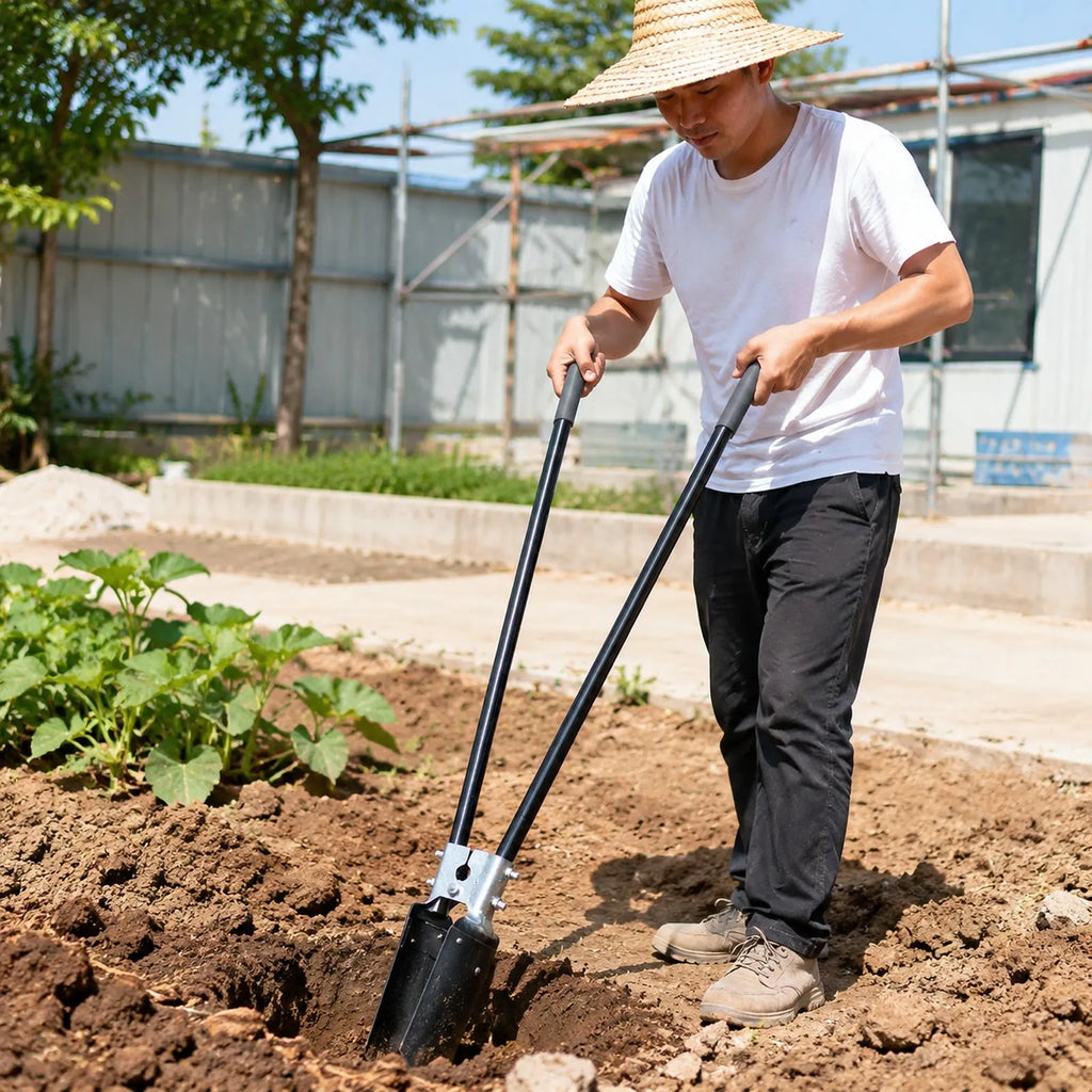 Post Hole Digger Tool Lawn Soil Digging Dual Sharp Blades Garden Shovel for Soil Plugging Digging Garden Yard Agriculture Yard