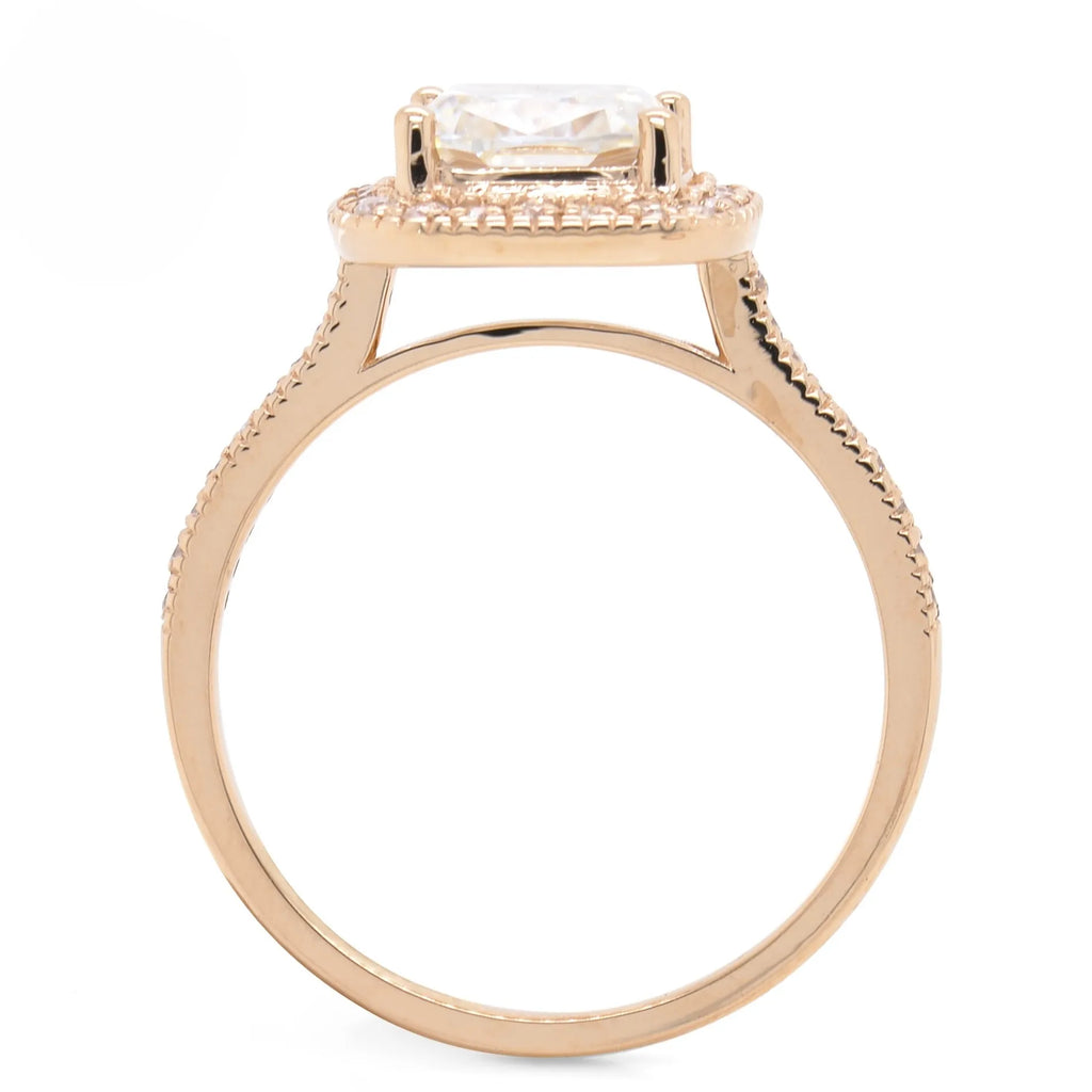 Original 14K Gold Fine Rings Cushion Cut Lab Grown Diamond VVS Clarity Diamond Fine Jewelry for Women Wedding Party