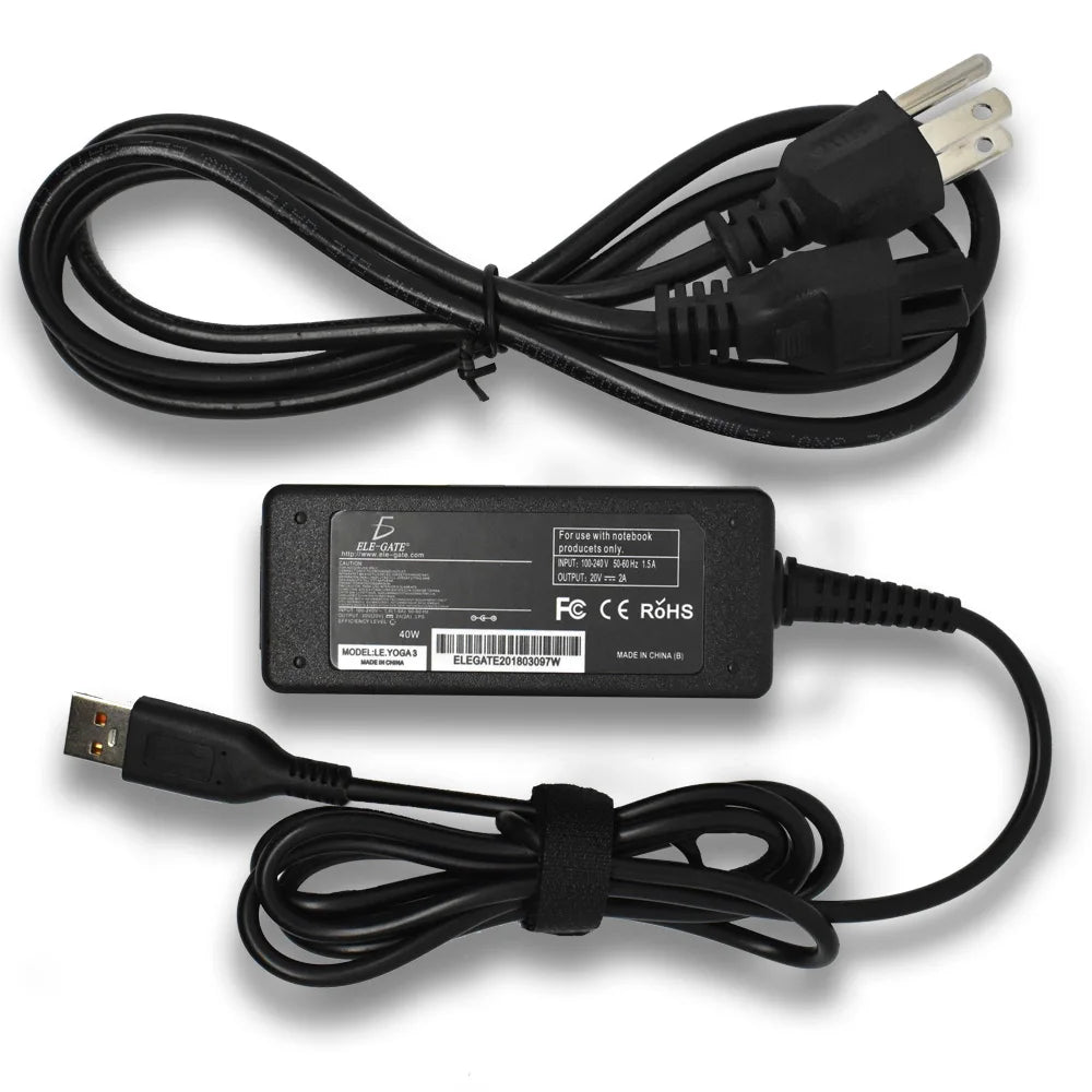 For Lenovo 20V 2A Laptop Charger USB AC Adapter for Yoga 3 11 14 Pro
