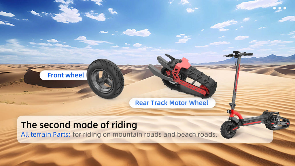 3-in-1(All-Terrain mode+Road mode+Ski mode) Snow Scooter 2000W 48V20Ah Snow Sled E-Scooter Sleigh Wheel Electric Scooter