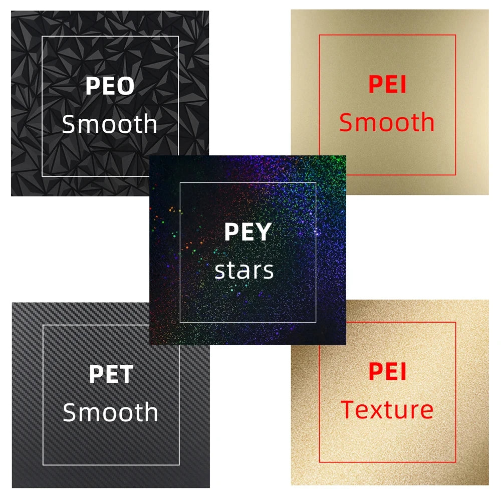PEI PEO PEY PET Magnetic Build Plate for CR10 CR10S 3D Printer Bed 310x310mm Spring Steel Sheet for Artillery Sidewinder X1 X2
