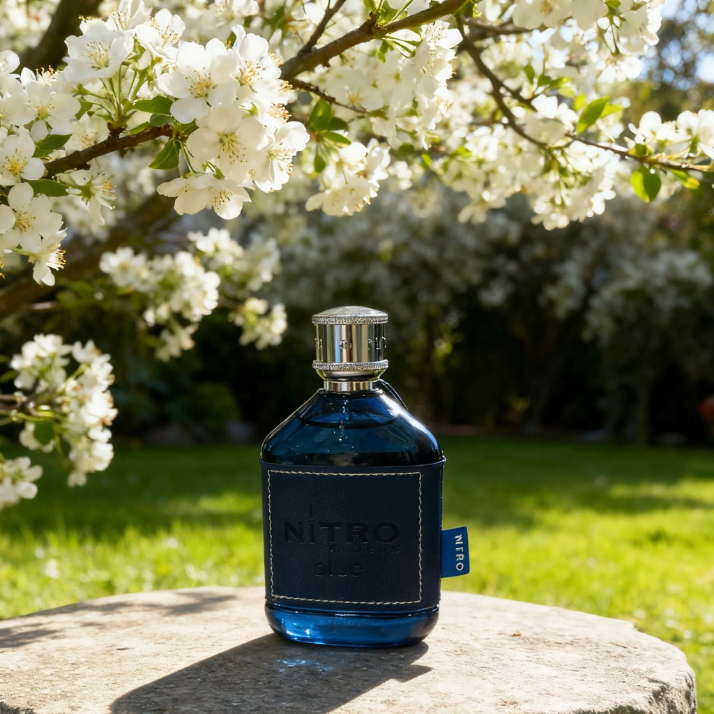 Dumont Nitro Blue Eau De Parfum - Uplifting Floral & Woody Fragrance - 3.4 Fl Oz