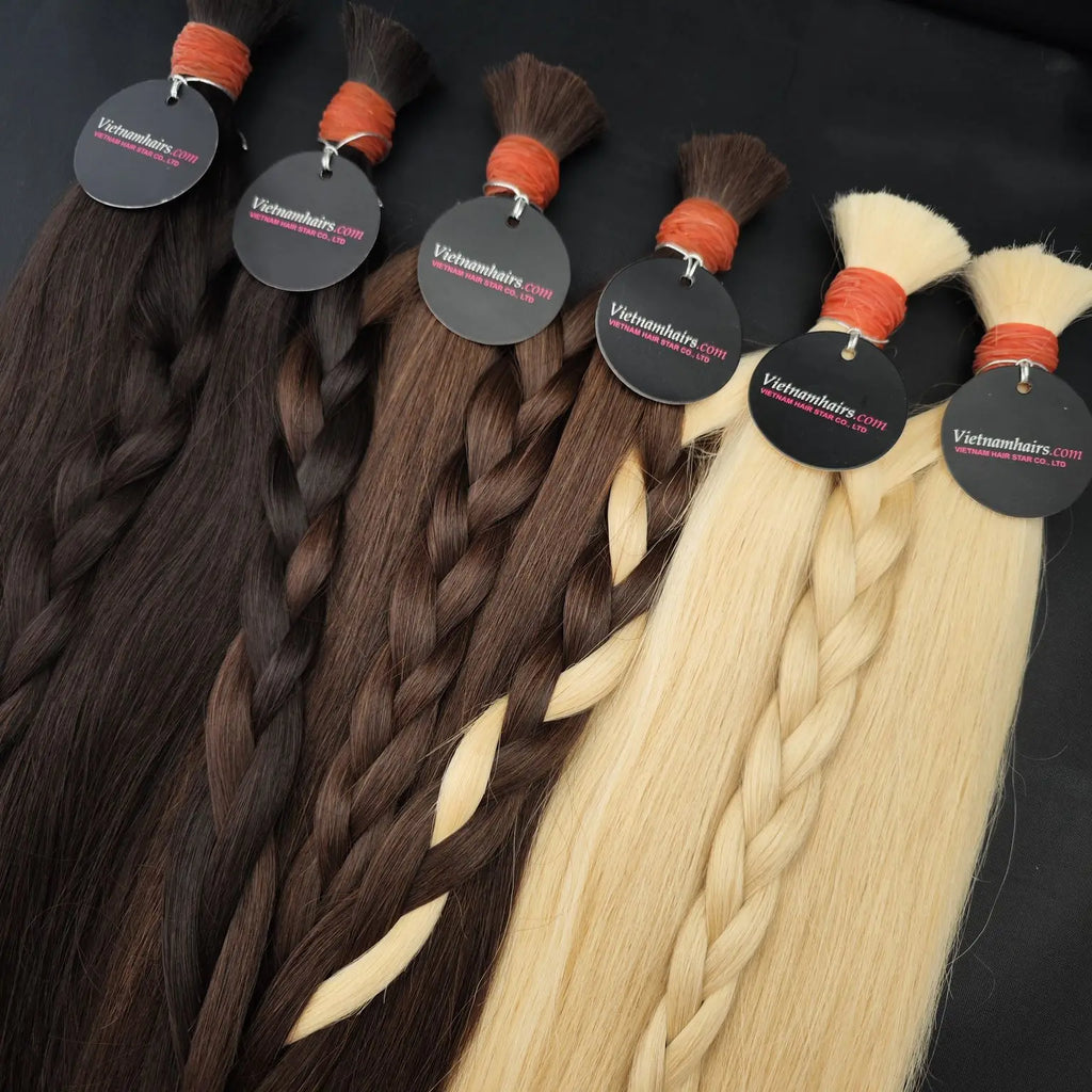 2025 Hot Selling High Quality 100% Vietnamese Raw Human Hair Extensions Super Double Drawn Ends Straight Full Cuticle Bulk