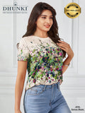 TOP RICH NY in TASPA YARN STRAIGHT NATURAL WAIST CROP TOP MINI DRESS for OFFICE LADY SUMMER 350g Solid Digital Print