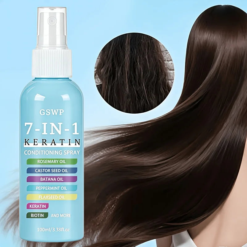 GSWP 7-in-1 Hair Care Spray, Formulated with Keratin and Other Nourishing Ingredients, It Moisturizes, Smooths. 100ml/200ml