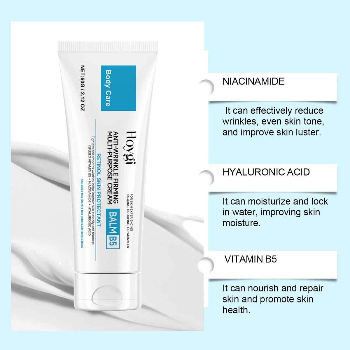 Body Firming Cream Moisturizing Improve Sagging Skin Repair Dryness Tightening Collagen Firming Vitamin B5 Body Butter Lotion