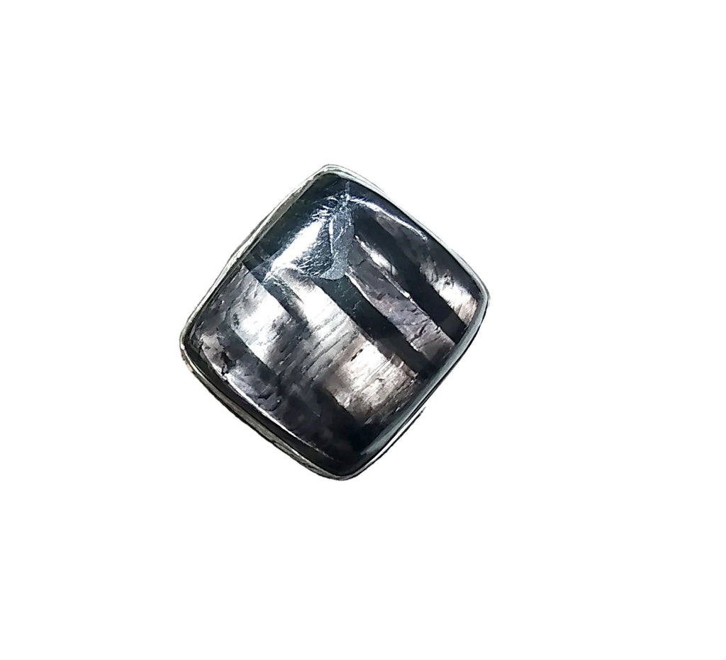 Natural Gray Hypersthene Gemstone 925 Sterling Silver Luxury Cushion Shape Statement Ring Party Wear Silver Jewelry for Women