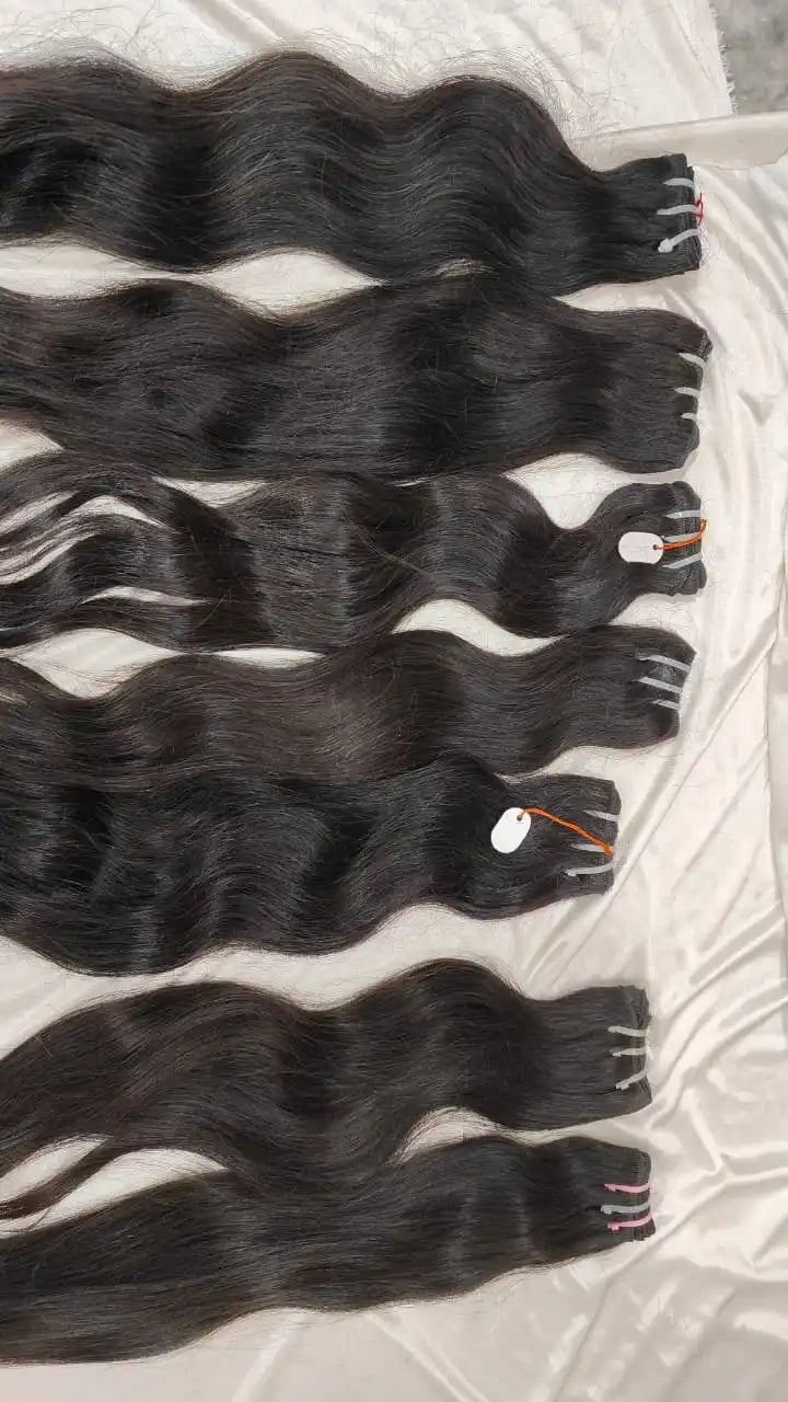 Soft Unprocessed Human Hair Natural Wave Raw full head Hair Vendor 12A Silky Straight & Wavy Virgin Original Human Hair Bundles