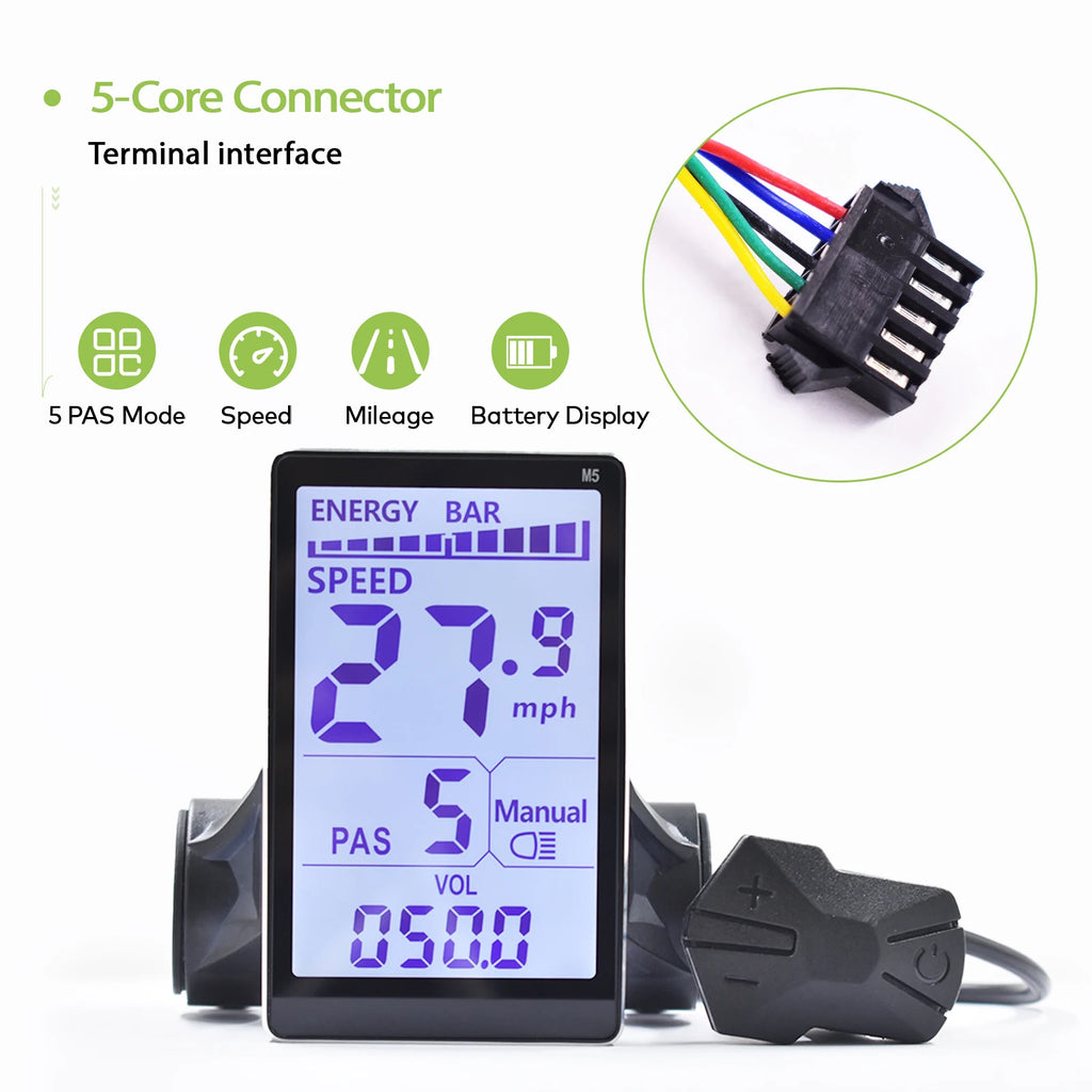 M5 Display 24V-60V Electric LCD Display LCD Display for Electric Bike Scooter Waterproof LCD Panel Screen Ebike Computer