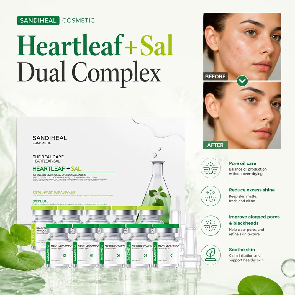 SANENDI Blue Copper Peptide Hyaluronic Acid Serum CICA B5 Face Care HA Korean Skin Care Solution 10Vials Beauty Salon Products