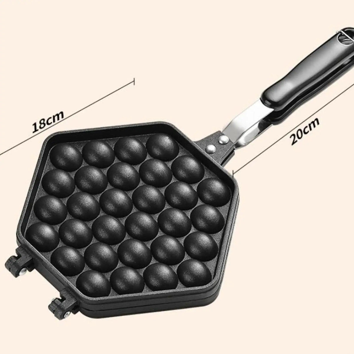 Bubble Waffle Maker Pan Double Sided Cooking Baking Tool Egg Waffle Maker for Lunch Snack Stand Commercial Cafe Breakfast