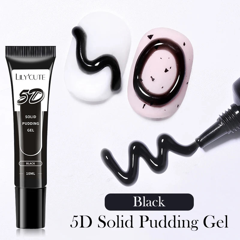 LILY'CUTE 10ml Solid Pudding Emboss Liner Gel Nail Polish Korean-style Painting Texture Modeling Stereoscopic Shaping Nail Art