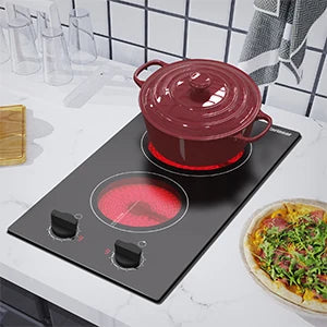 Karinear Portable Electric Cooktop, Electric Stove Single Burner Ceramic Cooktop with Touch Control, Child Safety Lock, Timer, Residual Heat Indicator, Overheat Protection, 1800W 110V Infrared Burner | Ceramic Cooktop, Sensor