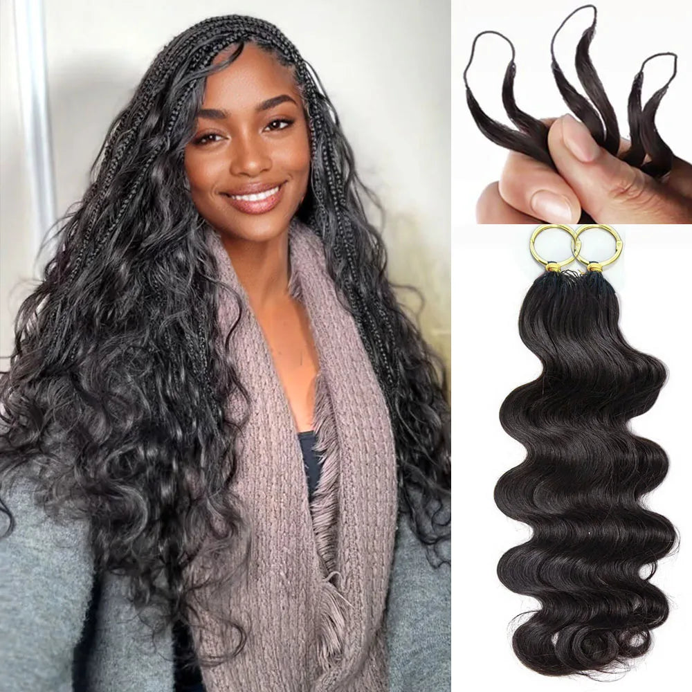 Miracle Knots Crochet Human Hair For Braiding Boho Braids 100% Raw human hair Extensions Body Wave Feathered Human Crochet Hair