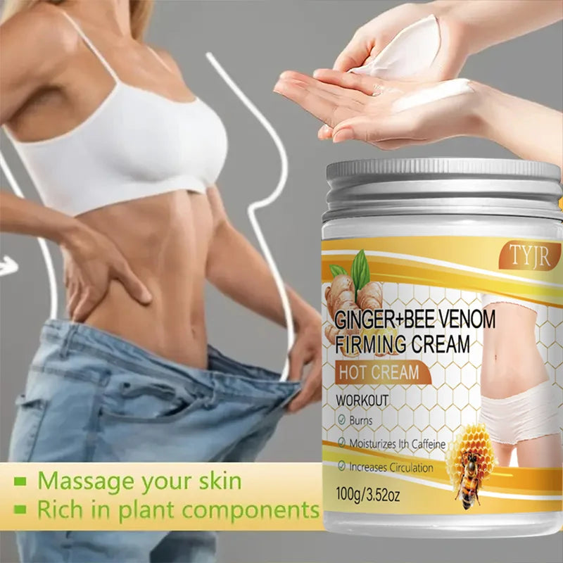 Plant-Based Bee Venom Turmeric Firming Belly Cream Moisturizing Hyaluronic Acid All Skin Types Body Care