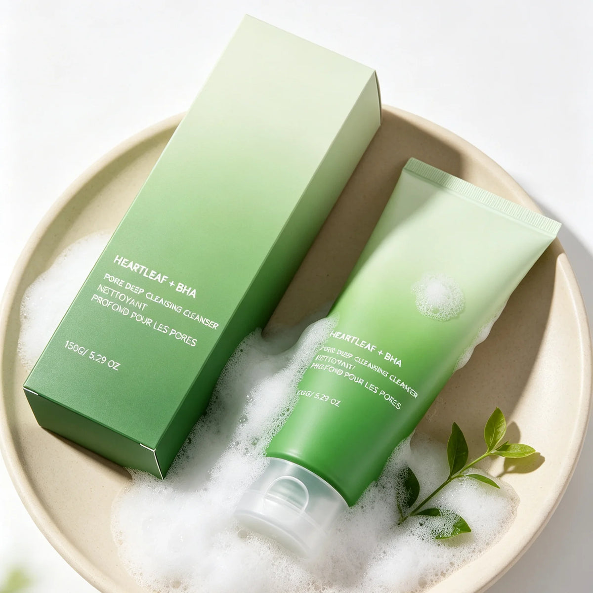 BHA Heartleaf Cleanser Oil Control Cleans Pores Refreshing Deep Facial Cleansing Creamy Rich Foam Exfoliating Face Cleanser 150g