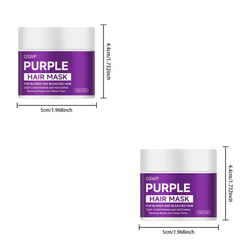 GSWP Purple Hair Mask Anti-Brassiness Shampoo,Deeply Condition, Detangles, Hydrates And Moisturizes,Smooth Hair Care.60/120g